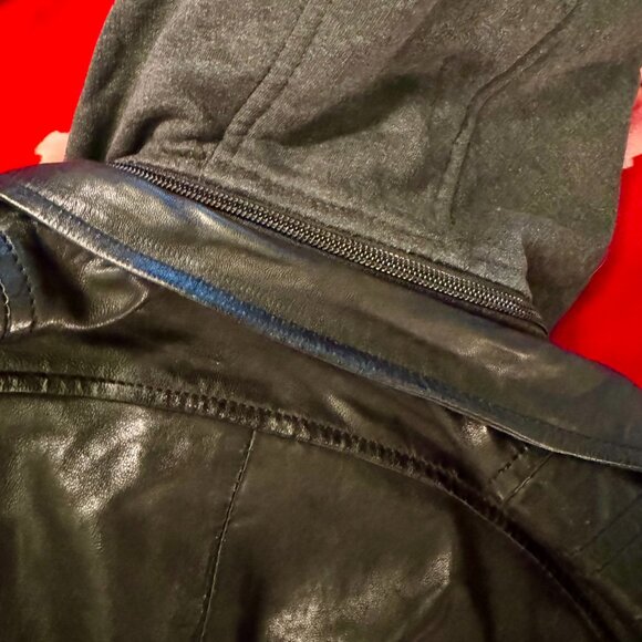 Bod & Christensen Amber Black Leather Moto Jacket w/ Removable Hoodie MSRP $590 - Picture 16 of 16